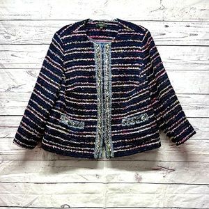 EUC Talbots Multicolored Textured Jacket Size 20 Petites